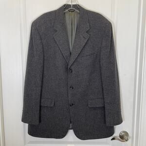 Patrick James Lords of London Blazer Jacket Camel Hair Charcoal Gray Career 44 R
